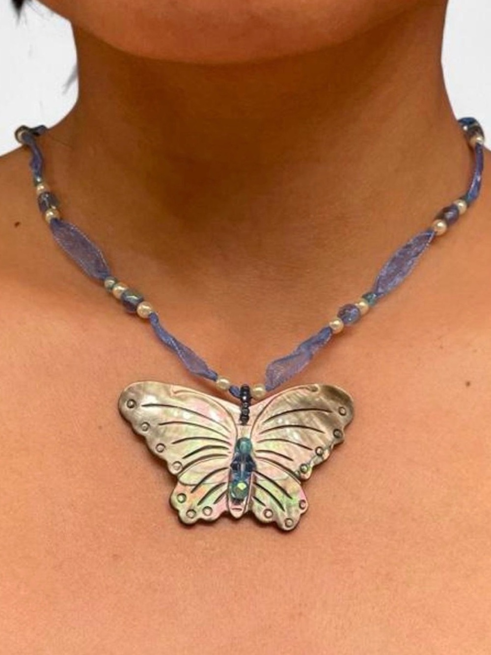 Beautiful Butterfly Pendant Necklace whimsical boho fairy core